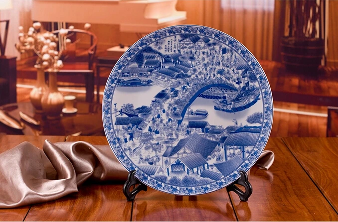 Китайские антикварные синие белые фарфоровые настенные декоративные