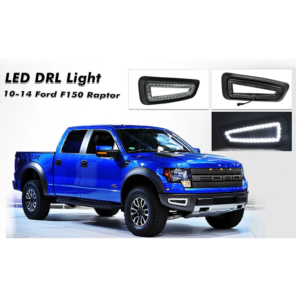 Белые светодиодсветодиодный дневные ходовые огни для Ford F150 Raptor SVT 2010 2014