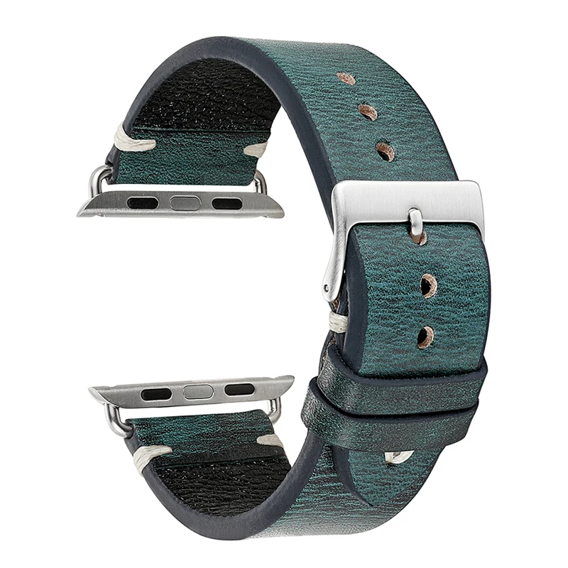 Винтажный Браслет из натуральной кожи для Apple Watch 38 мм 40 мм 42 мм 44 мм серия 4 3 2 для Apple Watch ремешок iWatch ремешок для часов