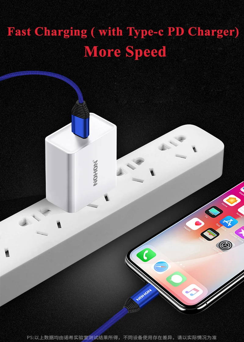 Nohon type-C PD кабель для Lightning iPhone X 8 Plus 8 P 8 pin телефонный кабель синхронизации данных для iPhone 7 6S 6 Plus 5S 5 Быстрая зарядка