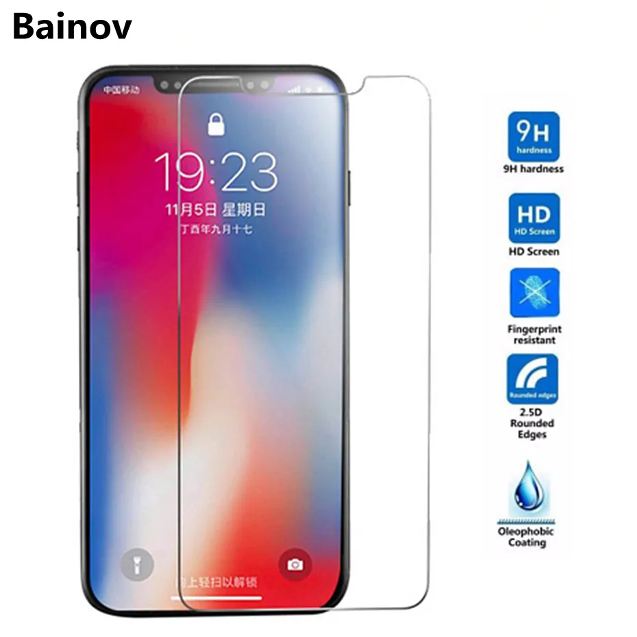 2 шт Защитное стекло для iphone X XS max 8 7 6 6s 5 5S se 4 4s XR 9 H защитный экран закаленное