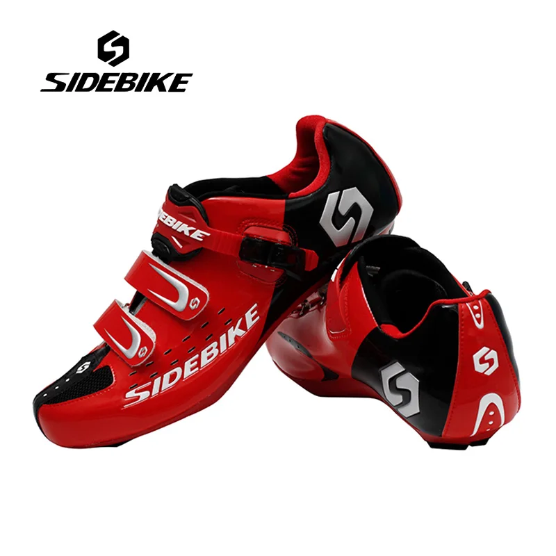red Sidebike/Профессиональная обувь для шоссейного велоспорта; Мужская Уличная обувь для велосипеда; Ультралегкая обувь для велосипеда; самоблокирующаяся обувь; Sapato Ciclismo - Цвет: red