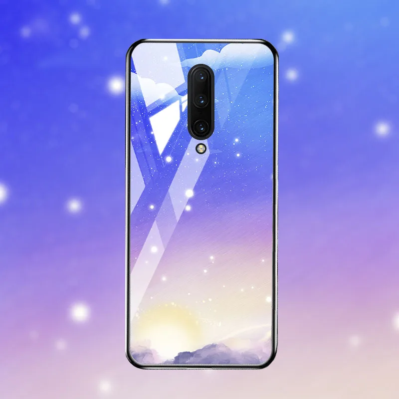 M077 Чехол для Oneplus 7 7T Pro, Роскошный чехол из закаленного стекла, чехол для One plus 7 7T Pro, бампер, чехол - Цвет: M077