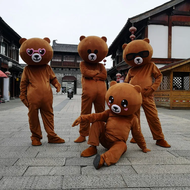 Костюм талисмана коричневого медведя, костюмы для косплея, вечерние костюмы для игр, одежда для рекламы, карнавал, Хэллоуин, Рождество, Пасха
