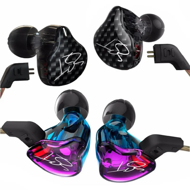 Оригинальные сбалансированные наушники KZ ZST + динамические гибридные с двойным