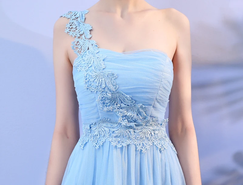 Платье для свадебной вечеринки небесно-голубое длинное платье подружки невесты