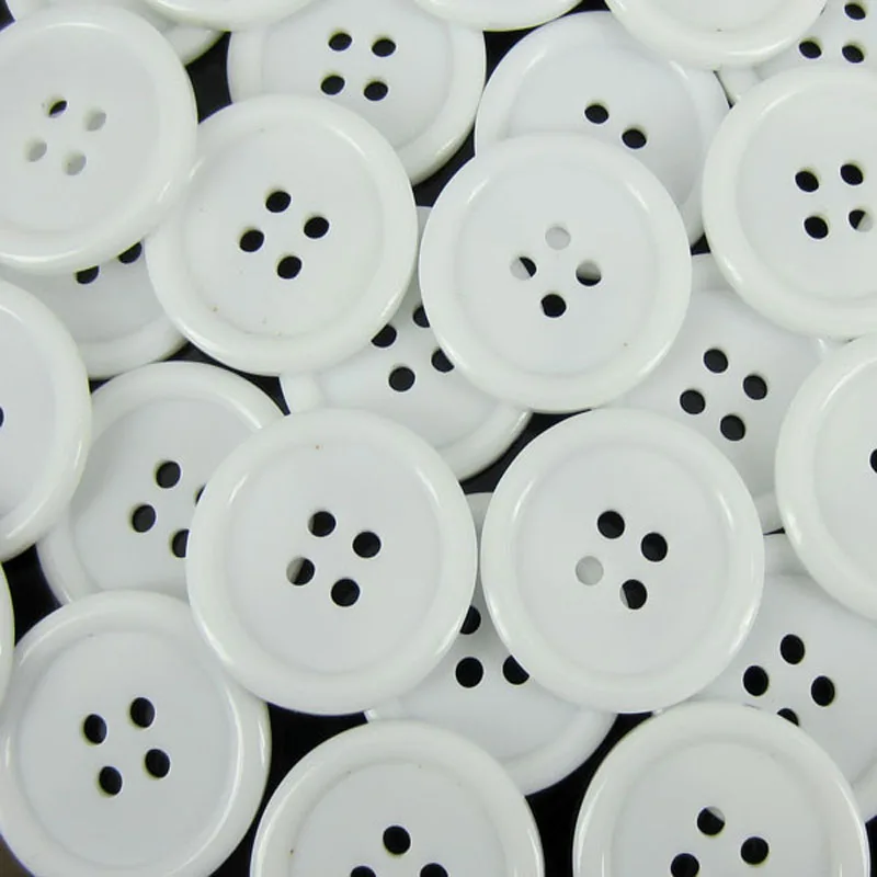 Круглые большие белые пуговицы из смолы 30 шт. 1 дюйм швейные для рукоделия