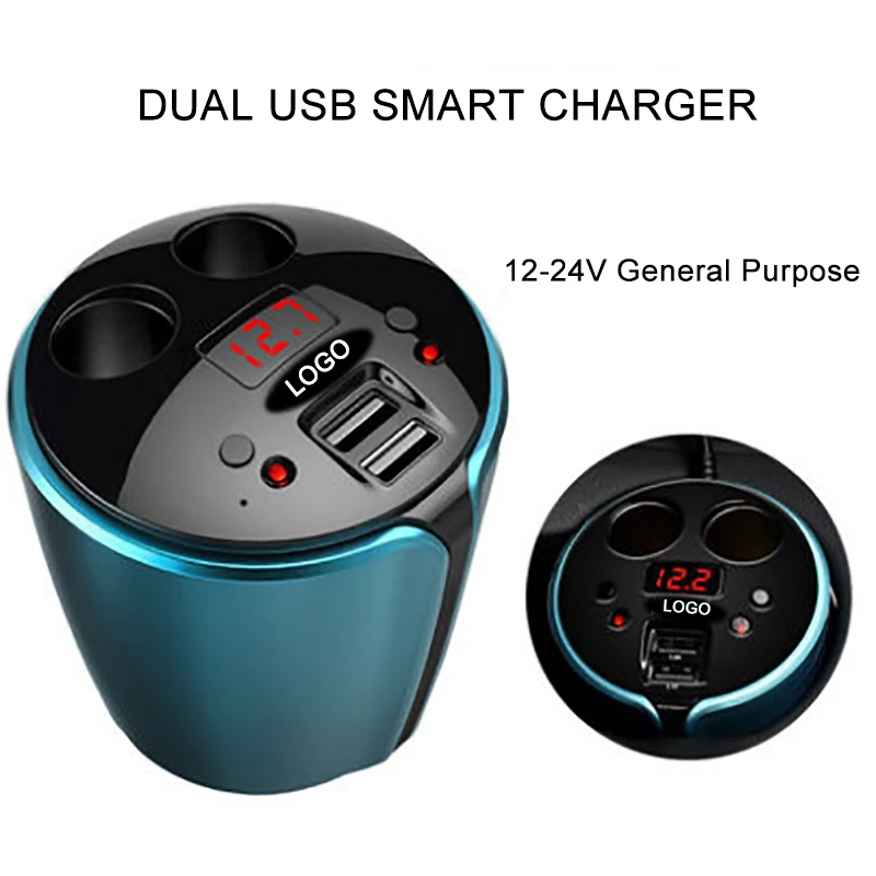 Auto Car Charger 2 USB Port Way 120W DC 12-24V LED Display Universal Cigarette Lighter Charge For iPhone Samsung Ipad | Автомобили и