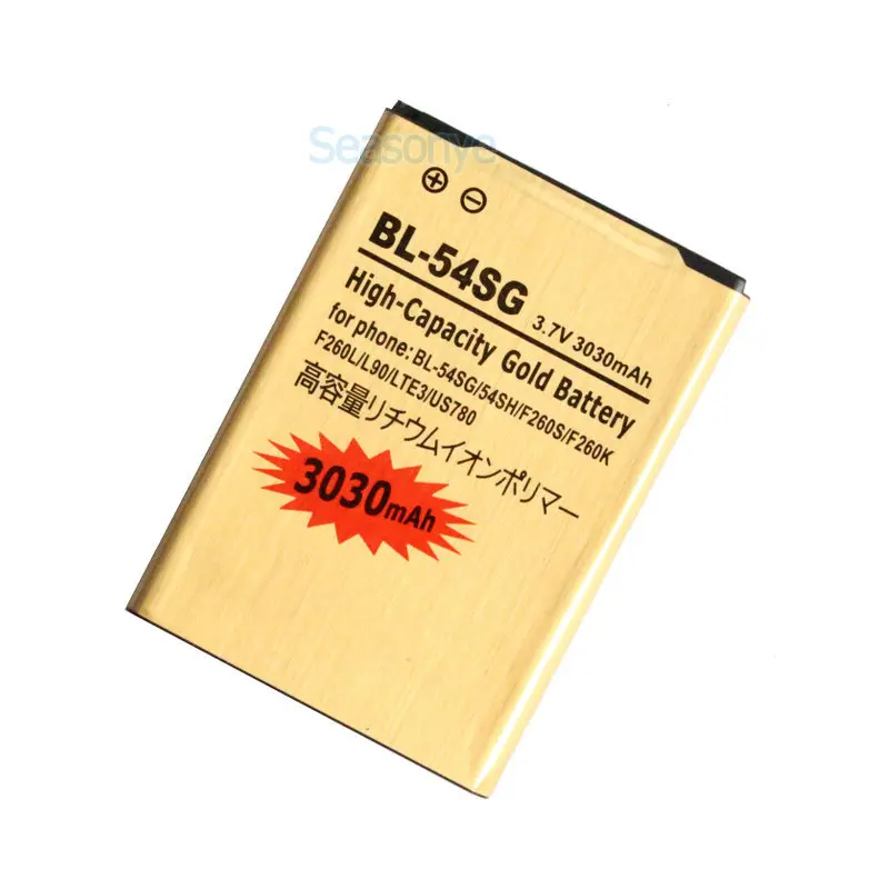 Seasonye 3030mAh BL 54SH / 54SG золотистый Сменный аккумулятор для LG F260S F260K F260L F260 LTE3 US780 L90 F7 G2 ect