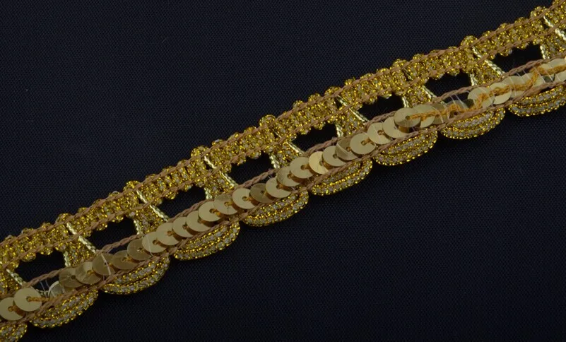 20 ярдов ремесло тканые золотые блестки ткань кружевная отделка Лента для