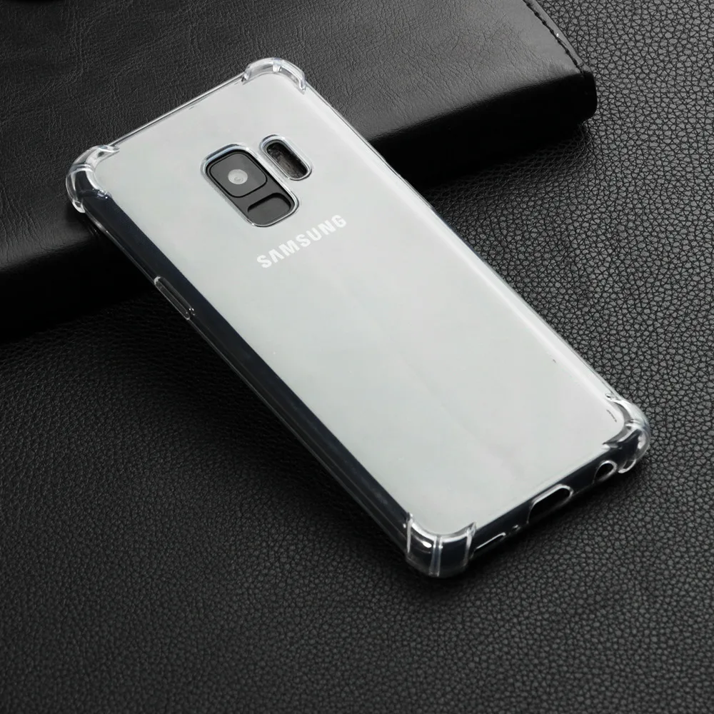 High quality transparent reinforced Anti-falling Soft Silicone phone case For Samsung Galaxy S9 coque funda etui cover cases |