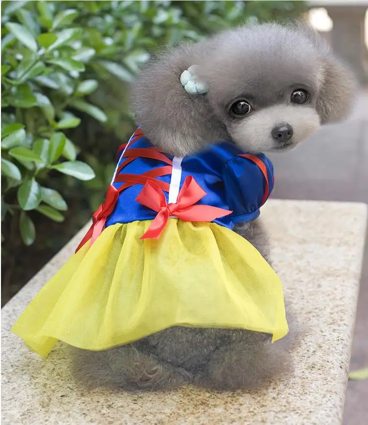 Классическое платье для чихуахуа кружевное свадебное принцессы с белым снегом