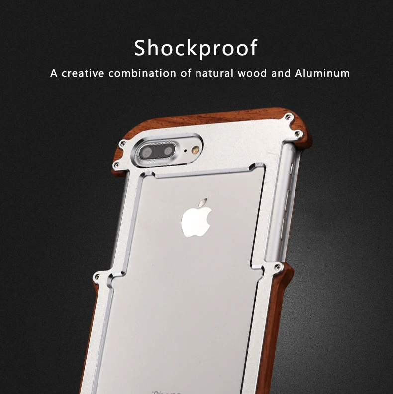 R-просто для Apple iPhone 7 чехол Роскошный бренд жесткий металлический алюминиевый деревянный защитный чехол для телефона для iPhone 6 6S 7 Plus чехол