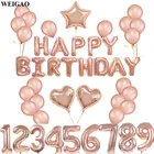 0-9 номер розовое золото набор воздушных шаров для дня рождения с днем рождения украшения для взрослых фольгированные шары воздушные шары Globos поставки