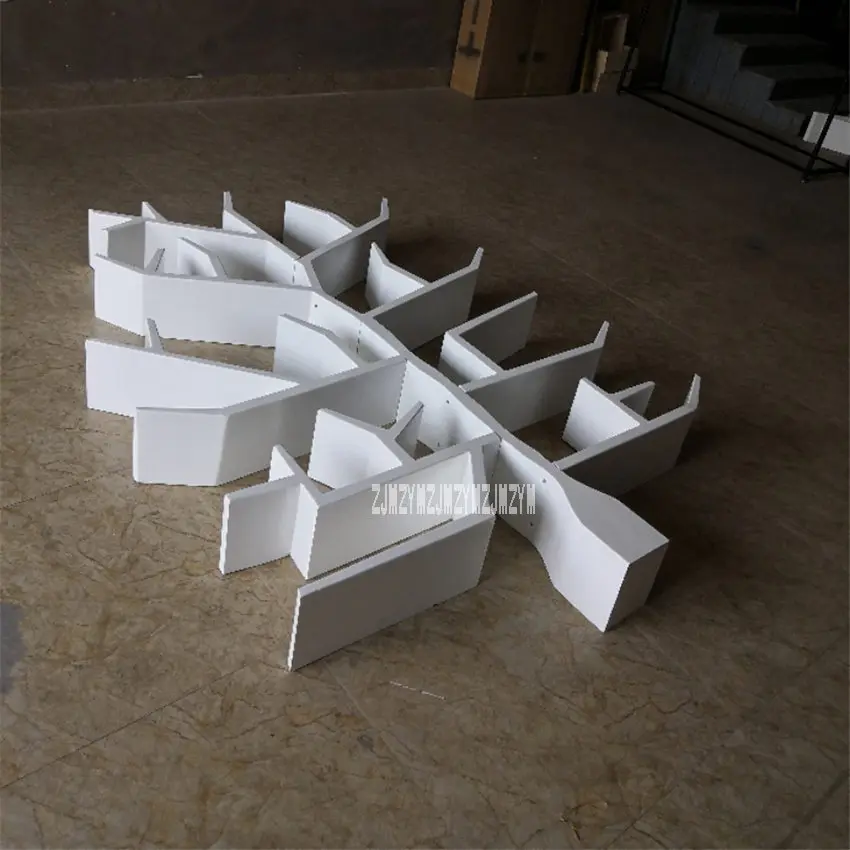 2m white BK066 креативная твердая деревянная книжная полка для гостиной стена спальни, декоративный книжный шкаф DIY деревянная книжная полка в форме дерева - Цвет: 2m white