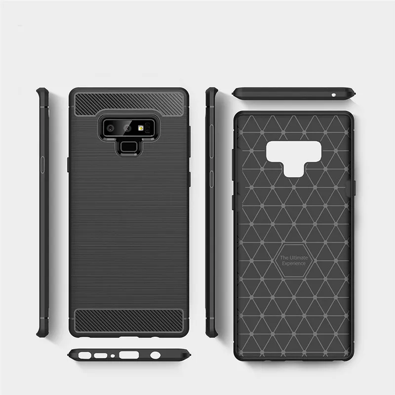 Матовый чехол из углеродного волокна для Samsung Galaxy Note 9 мягкий силиконовый ТПУ S8 S9