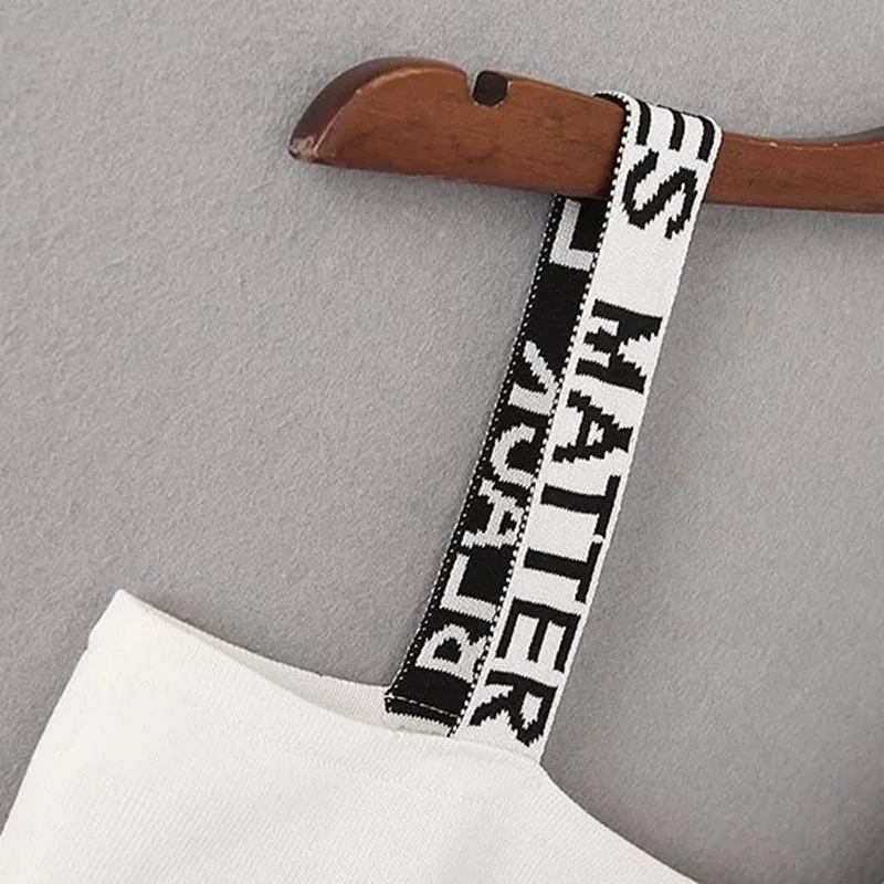 Wedorate Летний Стиль 2017 Новый Майки для Женщин Мода Письмо Трикотажные женщин Crop Топ