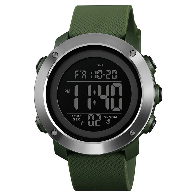 Army Green Stainless Time Secret часы мужские водонепроницаемые спортивные студенческие цифровые наручные часы Молодежные светящиеся многофункциональные тактические часы - Цвет: Army Green Stainless