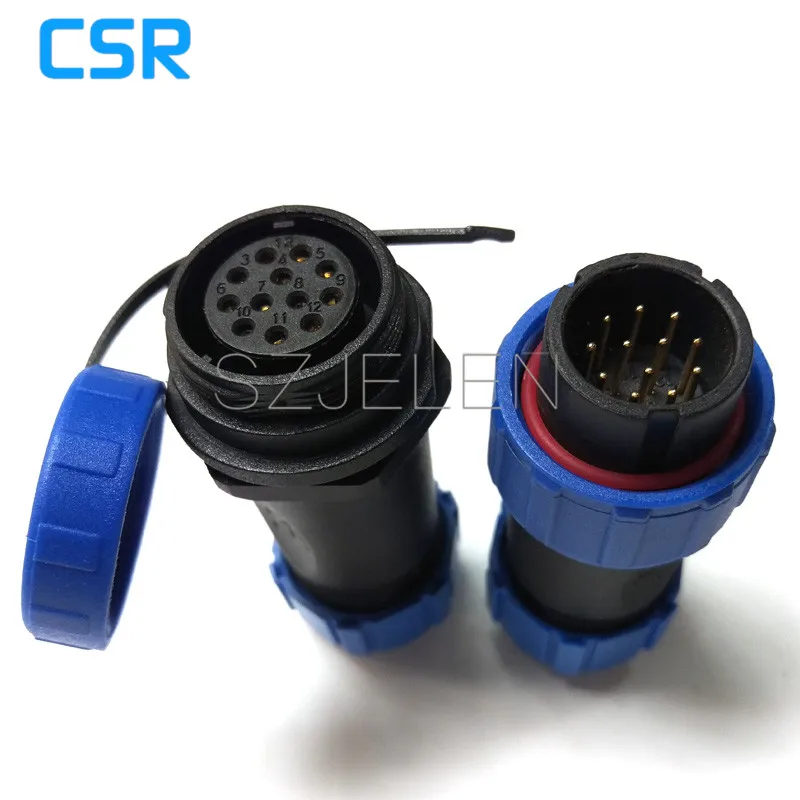 SP2110/P12-S12, 12 pin Waterdichte connector, IP68, draad te Draad Power Connectors, glasvezel connector 12 pin SP2110/P12-S12, 12 pin Waterdichte connector, IP68, draad te Draad Power Connectors, glasvezel connector 12 pin