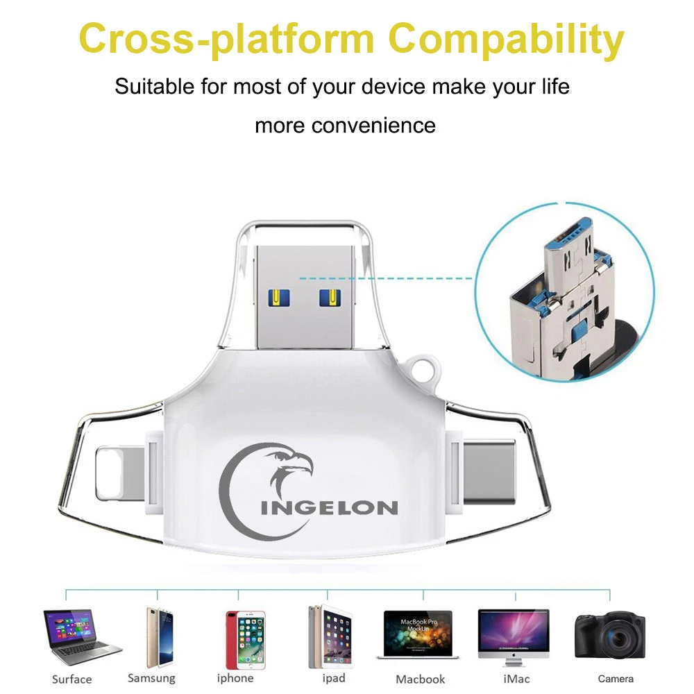 Ingelon SD кард-ридер памяти sd micro адаптер карт sd Тип C OTG кард-ридер для адаптера iphone samsung MacBook