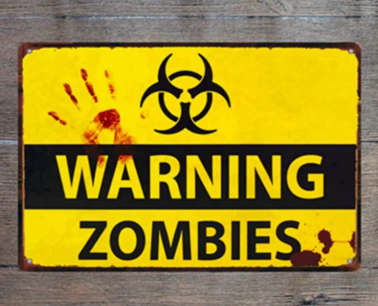 

1 piece No trespassing warning zombies chemical Tin Plate Sign wall Room man cave Decoration Art Dropshipping Poster metal