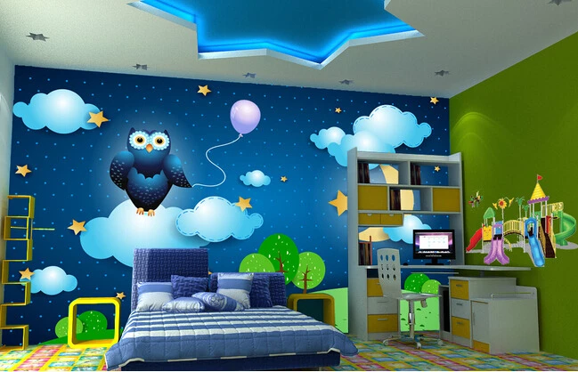 

Custom papel DE parede infantil, night sky cartoon murals for bedroom children room sitting room background wall papel de pared