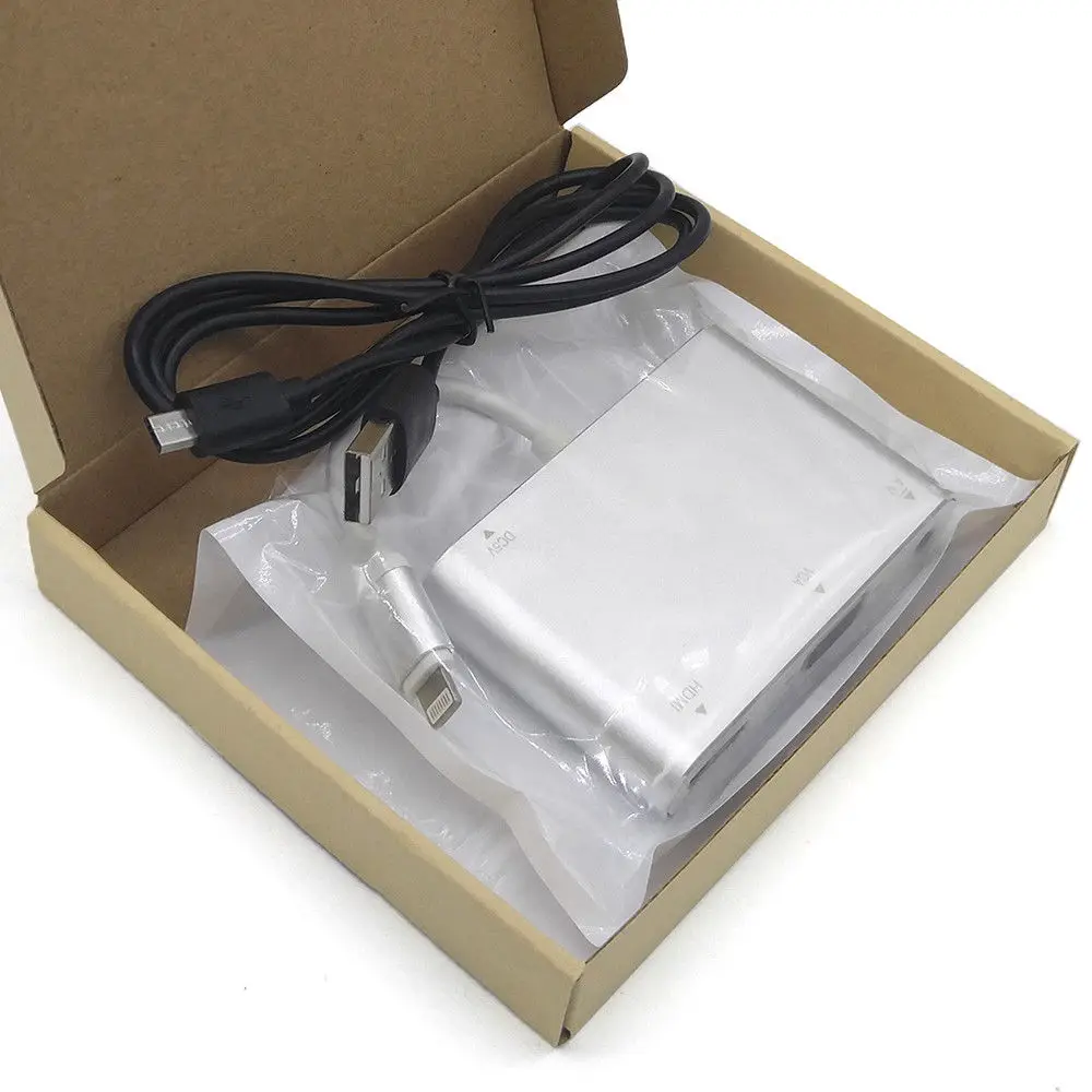 HDTV OTG кабель для Lightning-HDMI VGA 3,5 мм адаптер аудио видео адаптер для Lightning удлиняет концентратор для iPhone/iPad Air/Mini