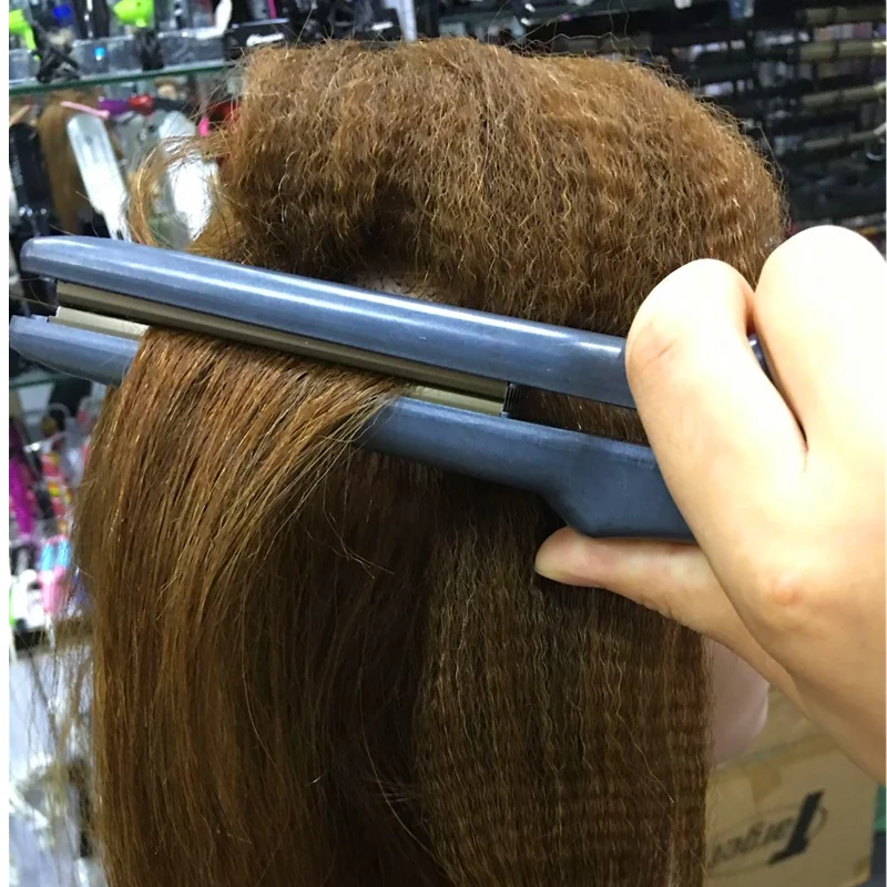 Гибкий прямой утюжок очень маленький объем волос изгиб человеческих инструмент