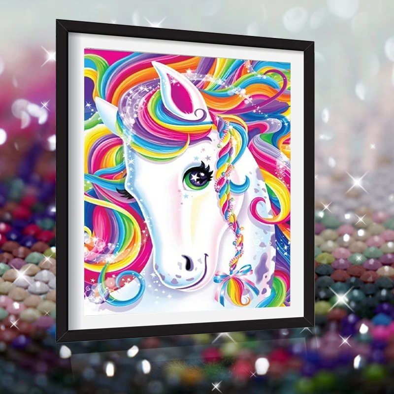 Алмазная 5D картина с единорогом совой котом мультяшными животными кристаллами