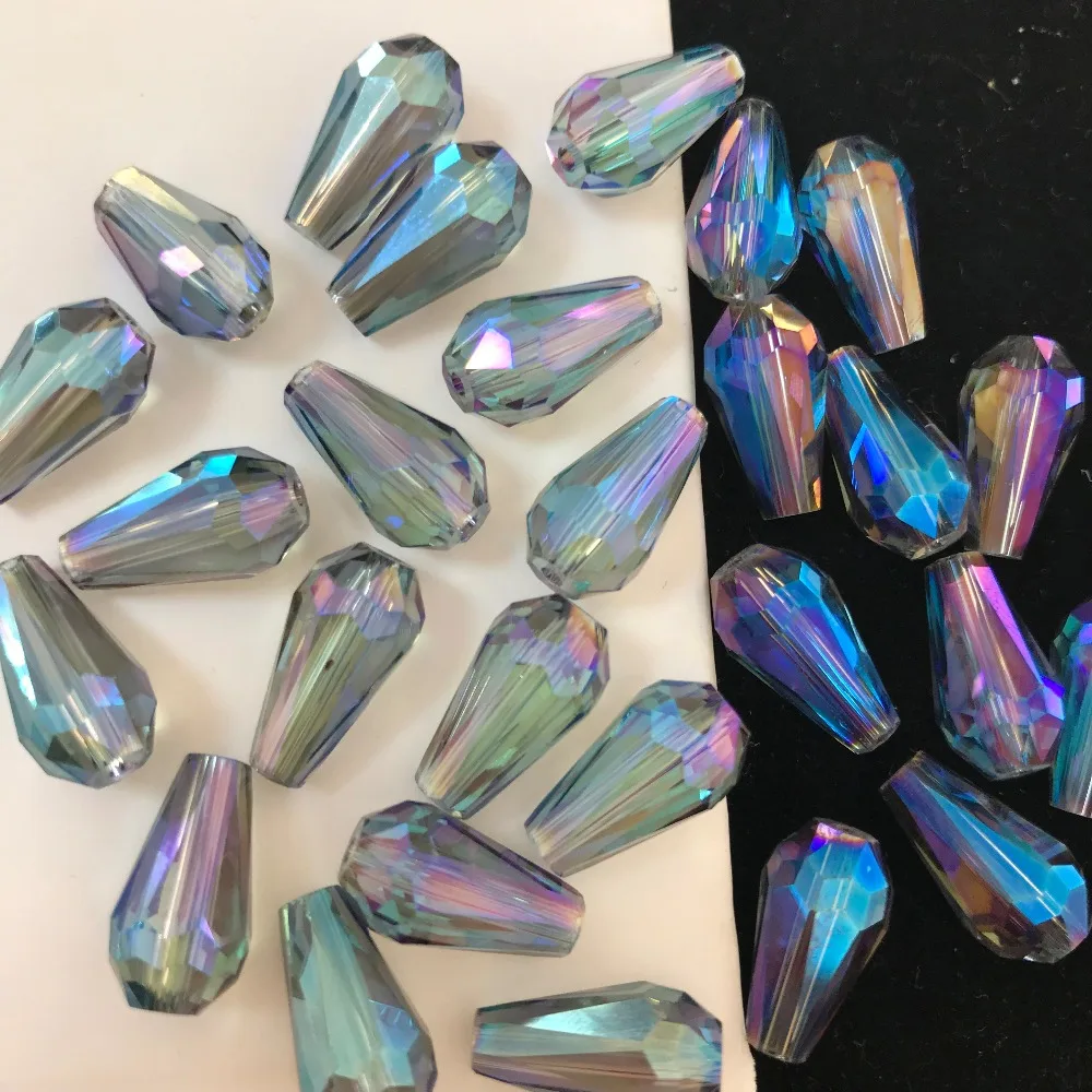 50pcs 8x16mm Drop Bicone Austria Crystal beads Charm loose spacer Beads DIY Earrings necklace hadicraft bracelet jewelry