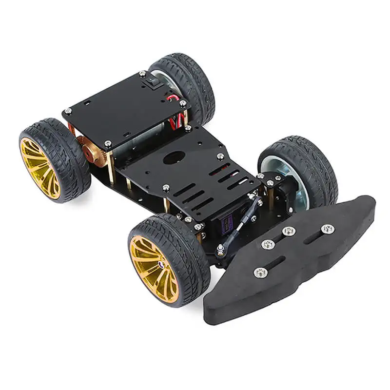 4WD RC умный автомобиль шасси с металлическим рулевым редуктором сервоподшипник комплект управляется Arduino 4 колеса Робот Модель Diy RC игрушка