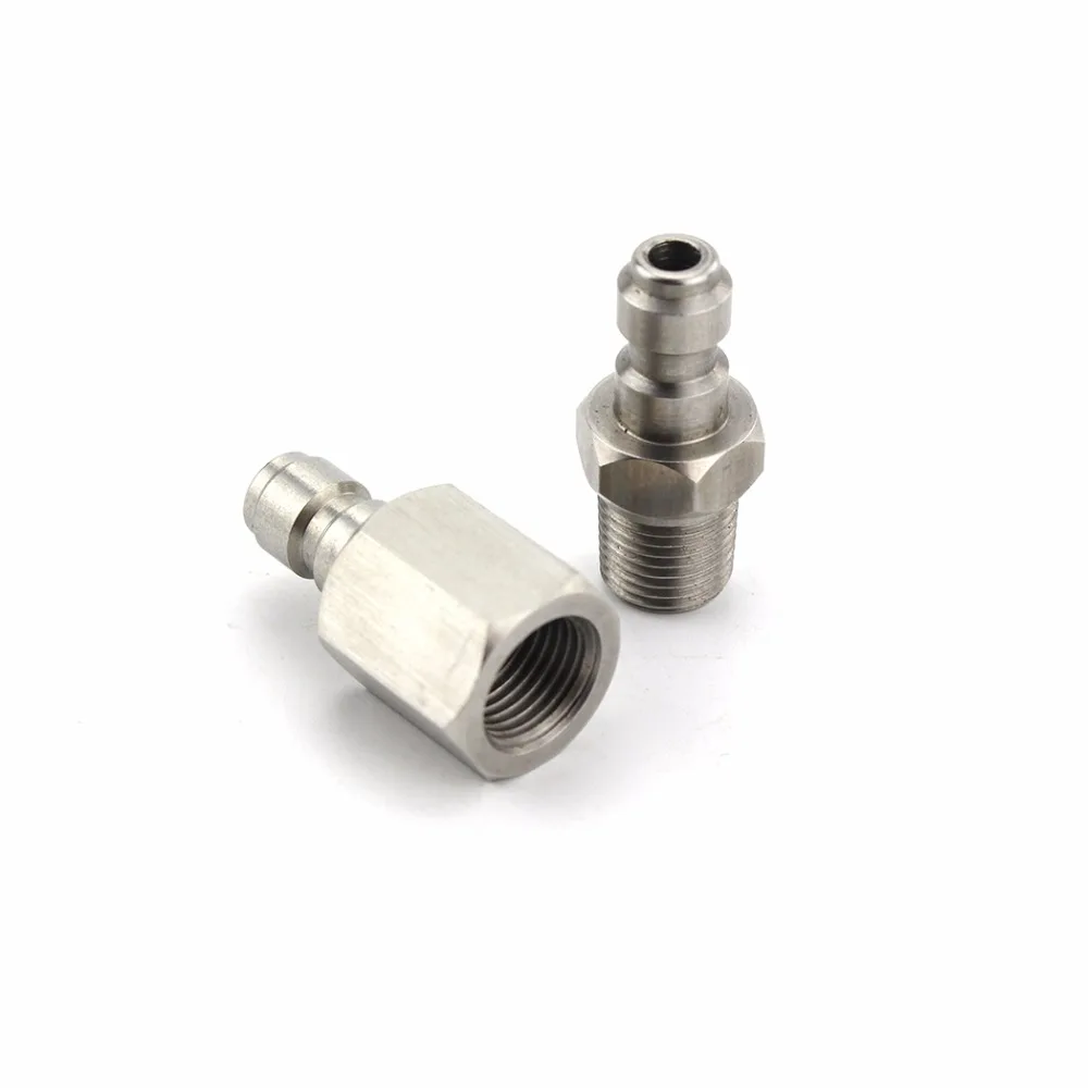 2PCS=1 SET PCP Airforce Paintball Stainless Steel 8mm Fill Nipple 1/8NPT Male Plug Quick Female Coupler Fittings Air Socket | Спорт и