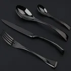 Набор столовых приборов KuBac Hommi из нержавеющей стали 1810, комплект из 4 предметов, черная Роза