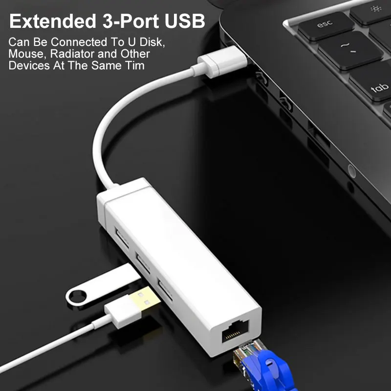Asunflower usb-хаб Lan адаптер 100 м Ethernet RJ45+ USB 2,0 концентратор для MacBook 12 MacBook Air Pro 13 15 ноутбук 100 м сетевой адаптер