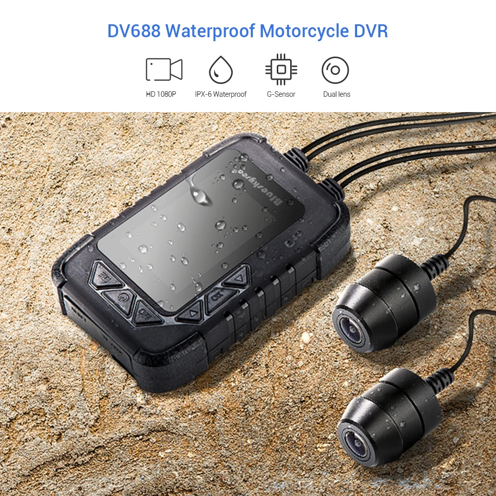 Blueskysea мотоциклетная DVR камера 32 Гб двойная Full HD1080P s Водонепроницаемая g сенсор