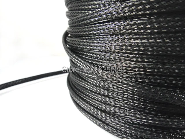 

100m 12mm Expandable Braided DENSE PET Sleeving For Cable BLACK