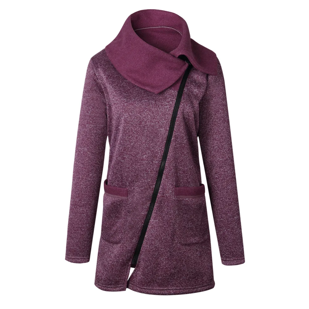 Женская Теплая Флисовая парка с капюшоном длинное пальто на молнии Повседневная