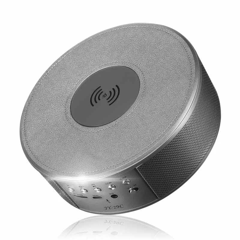 Серый Многофункциональный беспроводной bluetooth-динамик Qi портативный радио громкоговоритель зарядное устройство для мобильного телефона док-станция - Цвет: Серый