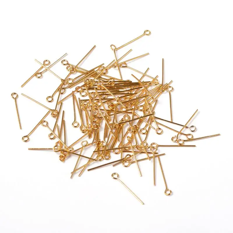 

200pcs Brass Eyepins Silver Golden Black Plated Jewelry Making Findings, 20x0.7mm, Hole: 2mm