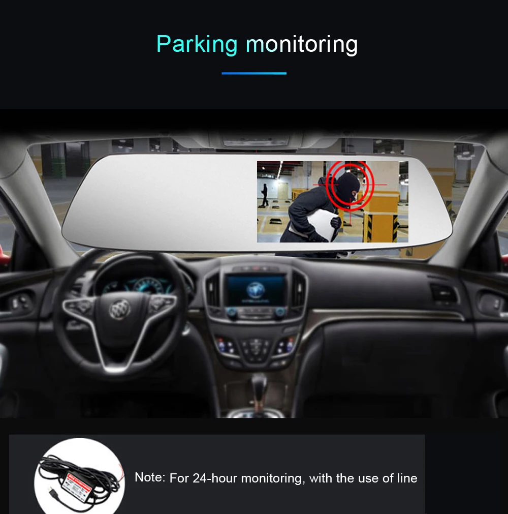 Автомобильный видеорегистратор ADDKEY D220, 5 сенсорных экранов, Full HD, 1080 P, Автомобильные видеорегистраторы, зеркало заднего вида, видео регистратор, камера ночного видения
