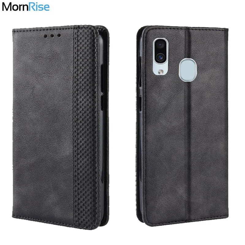 Чехол книжка для Samsung A30 A50 A20 A40 A60 A70 A70S винтажный Тонкий Магнитный кожаный чехол с