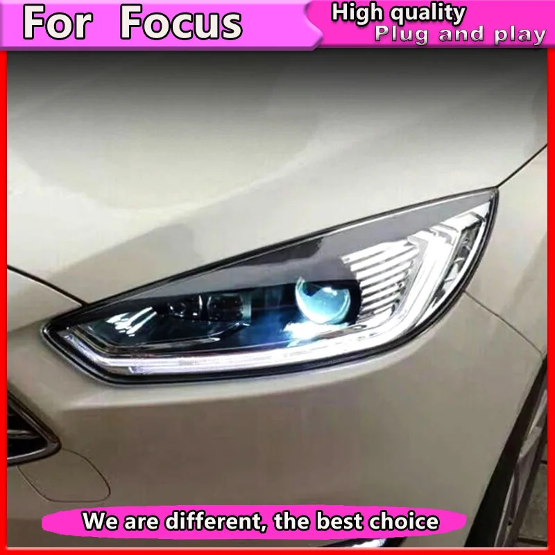Автомобильный Стайлинг в сборе для Ford Focus 2015 2018 светодиодный ные фары DRL Объектив
