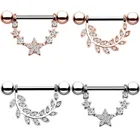 316L с наконечниками из стали для хирургических инструментов, новинка, комплект одежды из 2 предметов, с пирсингом модное украшение для тела Пирсинг Большой Циркон Кольца, ювелирное изделие для тела для женщин и девочек