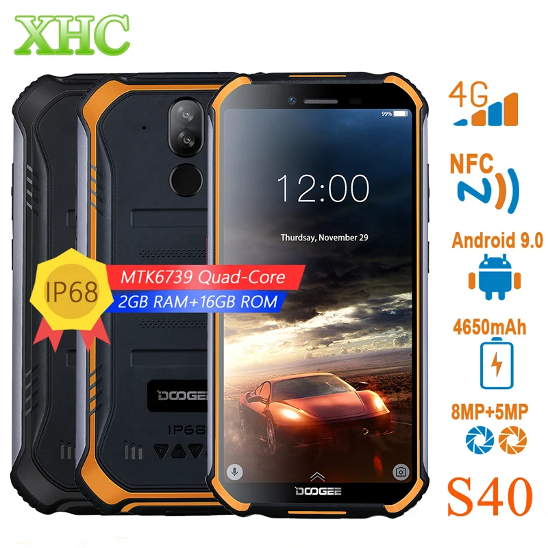 DOOGEE S40 2 ГБ + 16 водонепроницаемый мобильный телефон 4650 мАч две задние камеры 5