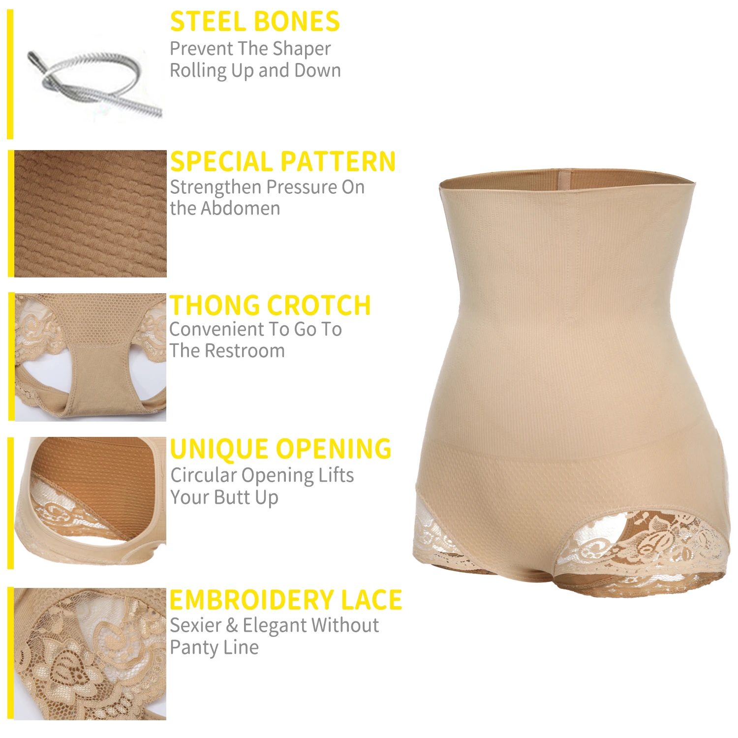 Женские Бесшовные Утягивающие трусики с высокой талией утягивающее белье для