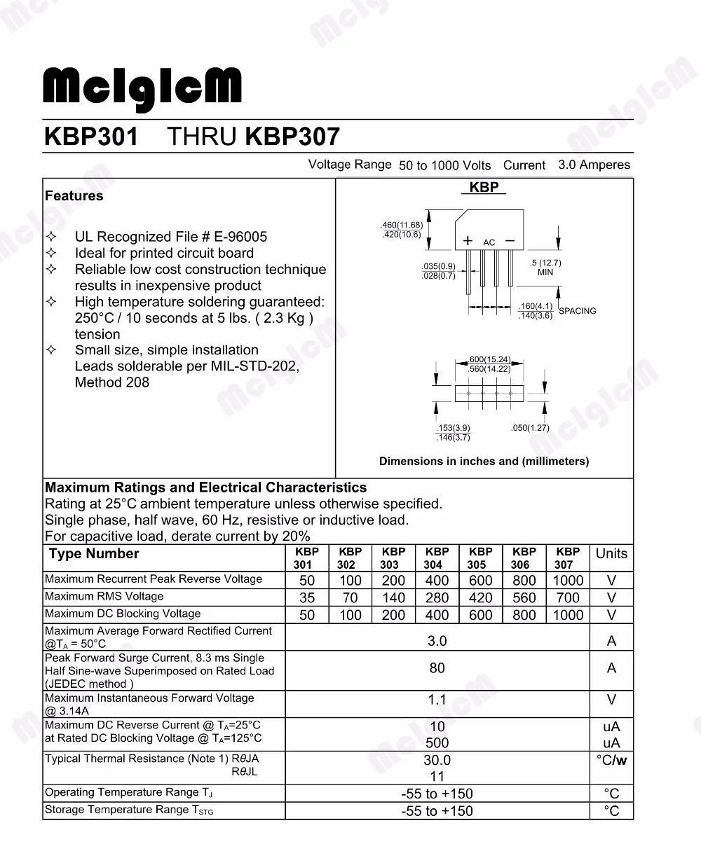 MCIGICM 20 шт 3A 1000 В диодный мост выпрямитель kbp307|bridge rectifier|diode bridge rectifierdiode |