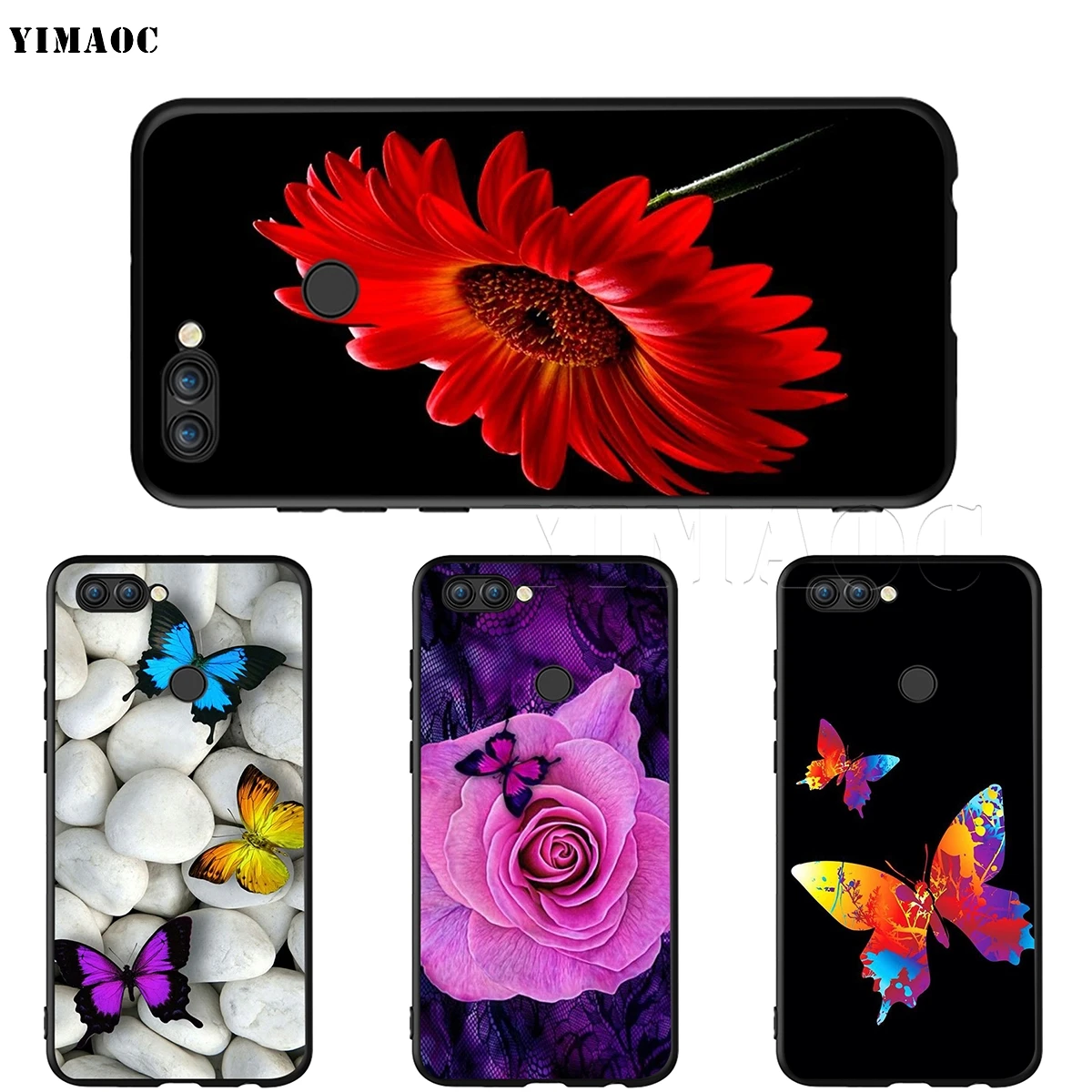 YIMAOC бабочка на розах цветок чехол для Huawei Mate 10 P8 P9 P10 P20 P30 P Smart Lite Pro Mini 2017 | Мобильные