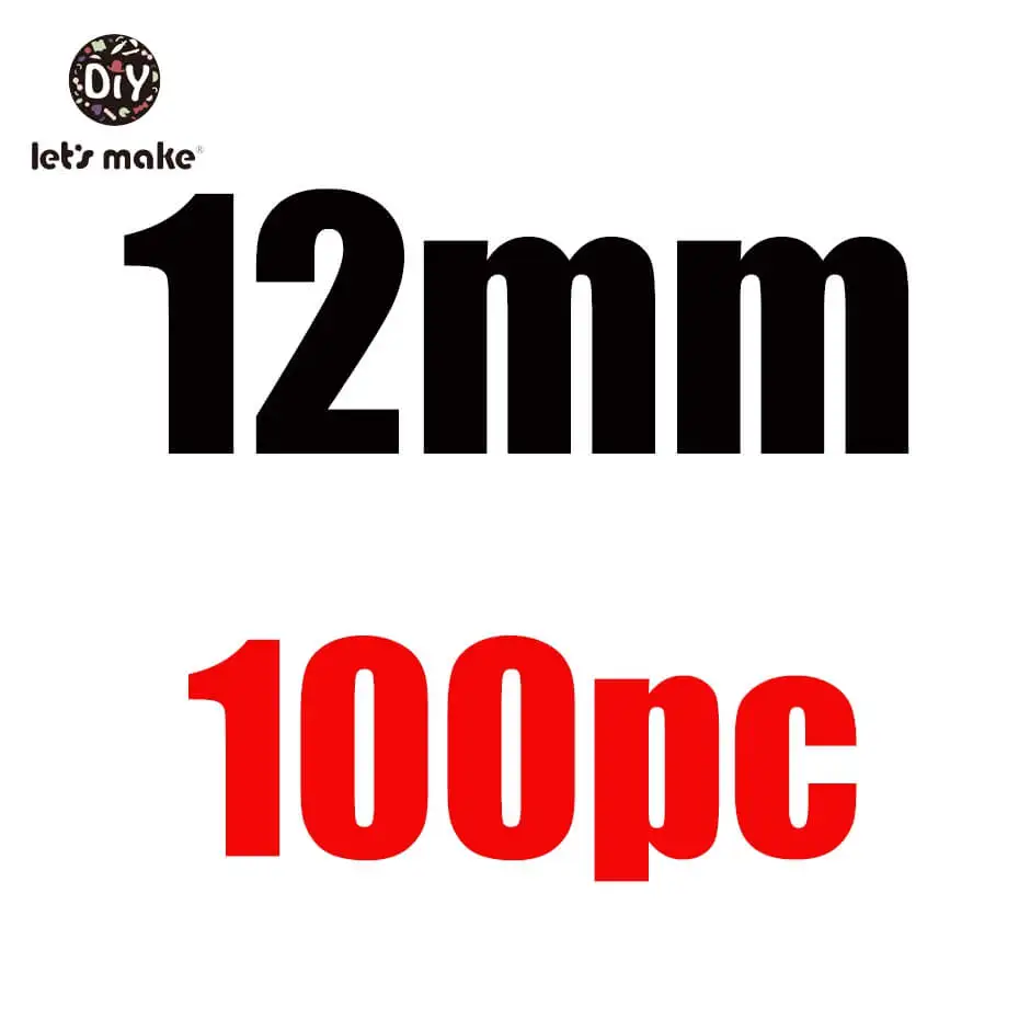 100pc 12mm Let's Make 10-20 мм Ожерелье из дерева Beeads детский уход за зубами Детские обучающие игрушки Экологичное укрепление тренировки зубов - Цвет: 100pc 12mm
