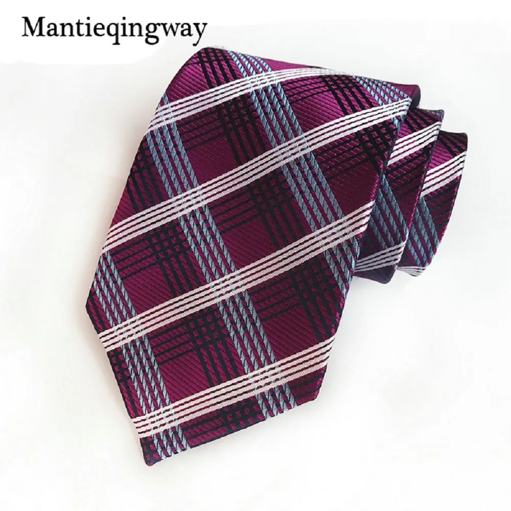 Mantieqingway модный клетчатый Пейсли 8 см галстук для мужчин костюм деловой галстук из полиэстера мужской бренд шеи галстуки подарок - Цвет: 3