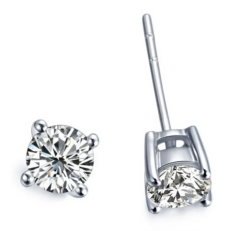 

Серьги-гвоздики женские из серебра 925 пробы, 2 карата
